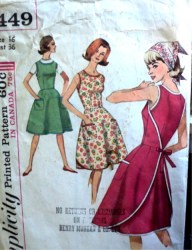 5449 64 1 PC WRAP AROUND TIED SLVLSS APRON DRESS PATTERN 16 36